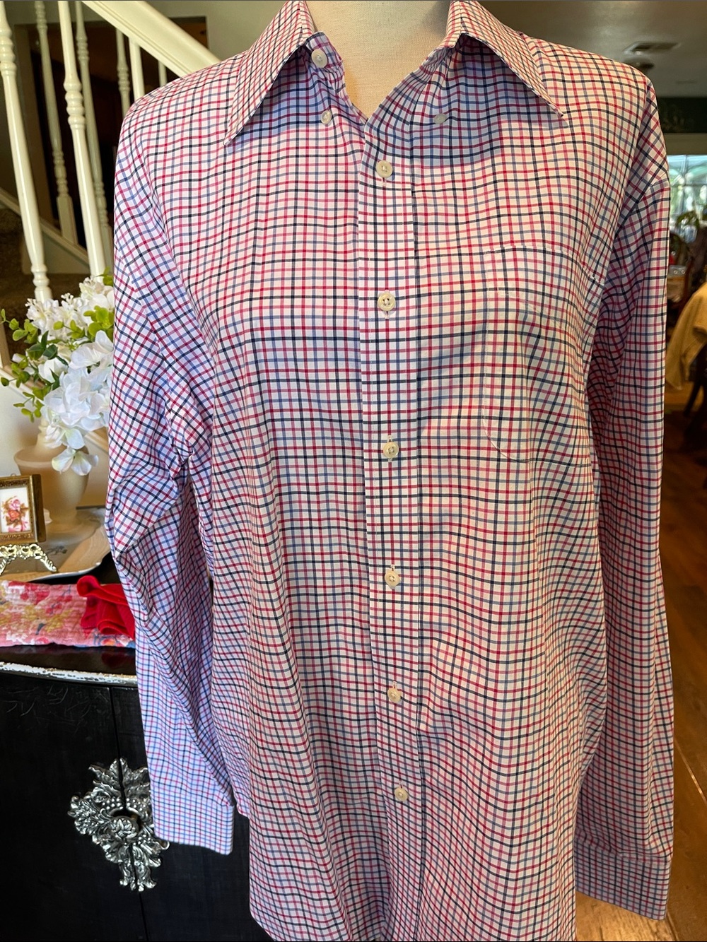 Lauren Ralph Lauren Red and Blue Checked Button-Down Shirt